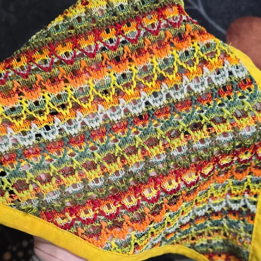 Vintage Multicolor Crochet Hair Scarves